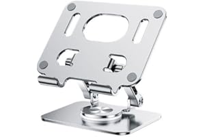 JESWO iPad Stand, Tablet Holder Aluminium Stand for Desk Support Rotatable 360 Degrees Height Adjustable Dual Bar Foldable Mount Compatible for iPad Pro, iPad Air Mini, iPhone, Galaxy Tab