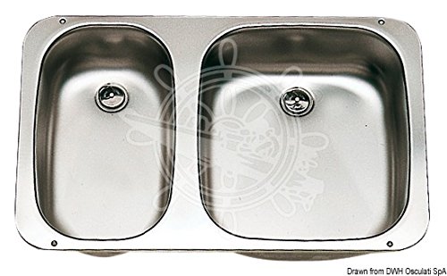 Preisvergleich Produktbild Osculati 50.188.74 - Doppelspüle Edelstahl575x370mm