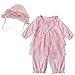 TiaoBug Baby Girls Toddler Outfits Romper Holiday Lace Ruffle Climbing Playsuit with Sun Hat 18-24 Months