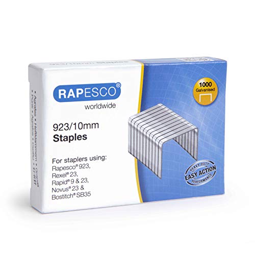 Rapesco Grapas - Caja de 1000 grapas 923/10 mm (tipo 23), para grapadoras de gruesos