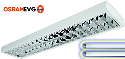 Preisvergleich Produktbild Rasterleuchte, Anbauleuchte, Bürolampe, Deckenleuchte, 2x58W, Osram EVG, BAP profi INKL. LEUCHTMITTEL 830 - warmweiß