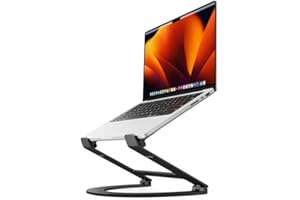 Twelve South Curve Flex | Soporte de Aluminio Ajustable en Altura y ángulo para portátil/MacBook, se Adapta a 10"-17", se pliega para ser transportado - Bolsa de Viaje incluida, Negro Mate