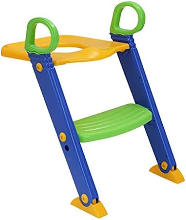 YFF-Baby Toddler Toilet Seat Potty Trainer Toilet Trainer Children Potty Children's Toilet Seat Boy Girl Folding Stairs Toilet Seat Load-bearing 75kg (Suitable for 1-7 Years Old) ( Color : Green )