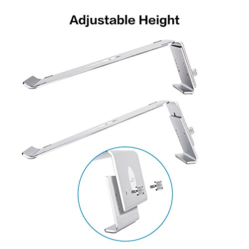 Paragala Ergonomische Einstellbare Laptop Ständer Universal Stilvollen Aluminium Notebook Halter für MacBook Pro Air Stand And Other 10-17 Zoll Laptops (Silver2) - 4