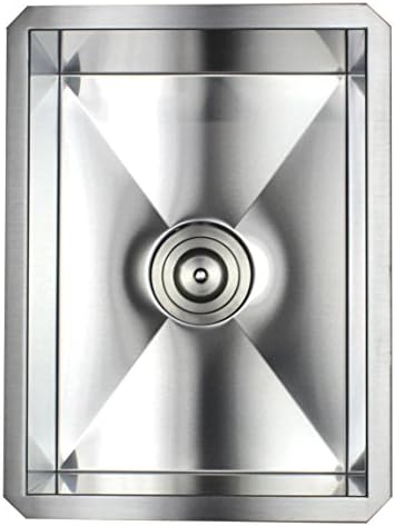 ARIEL F1520 15 Inch Zero Radius Design Undermount Stainless Steel Bar/Prep Sink