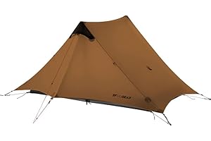 RXFSP 3F UL Gear Lanshan Ultralight Tent 3/4 Season Camping Tent, Ideal for Camping in the Garden, Outdoor Lightweight Camping Shelter and Hiking Tent (4 Seasons, Khaki-2 Person)