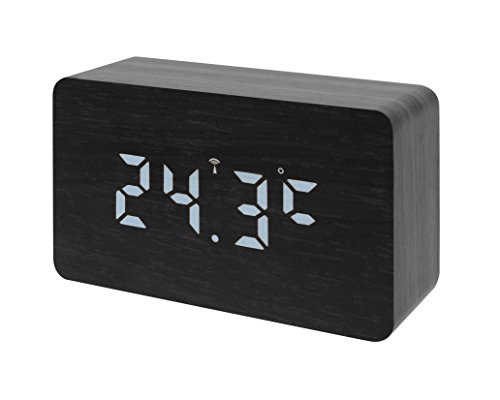 Bresser Funkwecker MyTime W mit LED Display schwarz/weiß - 2