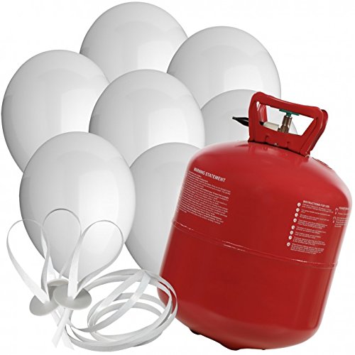 50 Luftballons Ø 25 cm Farbe frei wählbar mit Helium Ballon Gas Hochzeit Geburtstag Komplettset