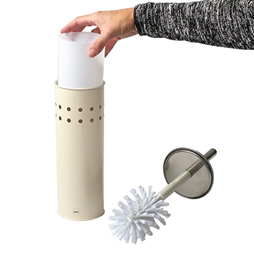 KELA 22527 WC-Bürste und Behälter, WC-Garnitur, Metall, Sable, Beige - 4