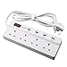 Price comparison product image LESHP 1.8M 4-Gang Surge Protected Extension Lead Socket (Individually Switched) Power Strip with USB Charging Ports for Home Appliances, Office Use and More