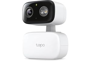 TP-Link Tapo C206 mini kamera do monitoringu z nagrywaniem, 1080p, zasięg 360°, do użytku wewnątrz i na zewnątrz, rozpoznawanie i powiadomienia, karta microSD do 512 GB, 105,3 × 77,8 × 69,8 mm