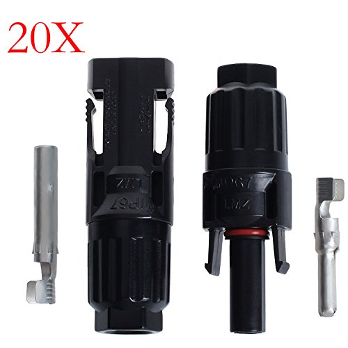 BTSKY™ 20 Paar MC4 Solarstecker Solar 20 Stecker 20 Buchse Kupplung Stecker Neu