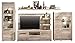 Produktbild trendteam Wohnzimmer Anbauwand Wohnwand Wohnzimmerschrank Passat, 367 x 201 x 47 cm in Eiche San Remo Hell Dekor mit viel Stauraum und Platz für Dekorationen