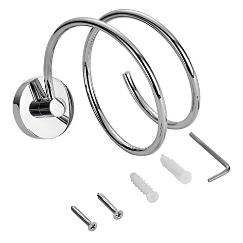 Badaccessoires von BONADE – Haartrocknerhalter Fönhalter Stahl Verchromt Fönhalterung Wandhalter, zur Wandmontage - 9