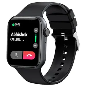 Fire-Boltt Ring Bluetooth Calling Smartwatch with SpO2 & 1.7? Metal Body with Blood Oxygen Monitoring, Continuous Heart Rate, Full Touch & Multiple Watch Faces (Black), M (BSW005)