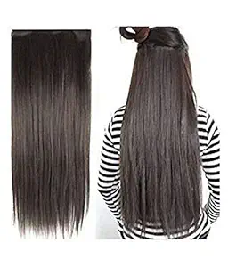 CHANDERKASH 5 Clip based Synthetic Hair Extension Brown Color-24 inches_Hair Acessories