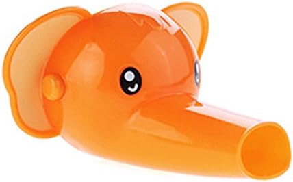 Fozela Cartoon Animals Shape Plastic Faucet Extender for Children Toddler Kids Hand Washing Bathroom Safety Product(Orange Elephant)
