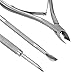 3Pcs Nail Cuticle Pusher Remover Nipper Trimmer Clipper Manicure Tools