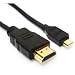 Produktbild HDMI-Kabel (HDMI auf micro-HDMI, 1,4 V HIGH SPEED, vergoldete Kontakte, für Kindle Fire HD 8,9 Zoll, Kindle Fire HD, BlackBerry Playbook, Google, Asus, Google Nexus 10, Microsoft Surface, Handys, Kameras und andere Tablets oder Geräte mit micro-HDMI-Anschluss an den PC, TV, HD, LED, LCD, Plasma-TV, Projektoren, 1,8 m