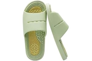BYWXW Fussmassage Hausschuhe Plantar Fasciitis Massager Schuhe für Männer Frauen, Akupressur Fussmassagegerät mit noppen gegen Fersensporn, Lindert Rückenschmerzen(Size:EU 38/39,Color:Green)