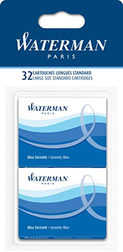 Waterman - Etui mit 8 Großraum-Tintenpatronen blau, Tinte löschbar, 4er-Set.
