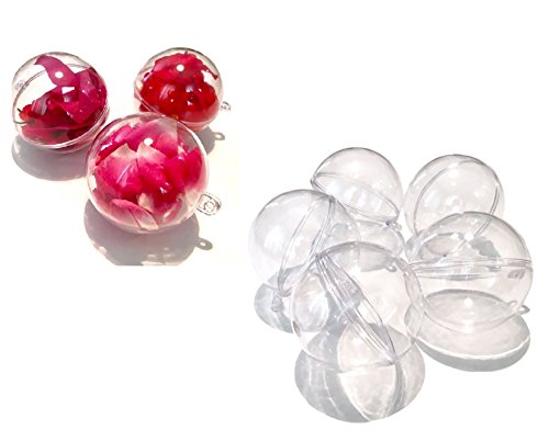 5 Stück Acrylkugeln 12cm Durchmesser durchsichtige Kugel zum Aufhängen Bastelkugel transparente Kunststoff Kugel zum Befüllen Gartenkugel Dekokugel Bastel Set Christbaumkugeln Acrylkugel Teilbar selber machen Christbaumschmuck gestalen Set Weihnachtskugeln Weihnachtsbaumschmuck Weihnachtsbaumkugeln zum selbst befüllen befüllbare Christbaumkugeln mit Aufhängeöse Acryl Kugel von CRYSTAL KING