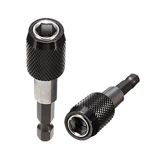 JTENG 2 stck Schnellwechsel Bithalter 1/4" mit Sechskantschaft und Ringmagnet mit Quick Release Funktion Bithalter für elektrische Bohrmaschine / Schlagschrauber / Schraubendreher Magnetbithalter / Bitaufnahme / 0,25 Zoll / Viertelzoll / Bit Holder