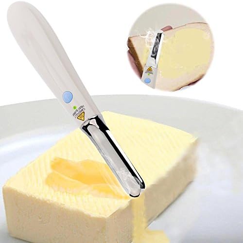 Kciline Heated Butter Sprinkler Smelting Cut Spread Cheese Peanut Butter Jam Family Kitchen Utensils Breakfast &amp; Dinner Restaurant Hotel Upgrade Heated Butter Sprinkler Includes Charging Cable(Grey White)