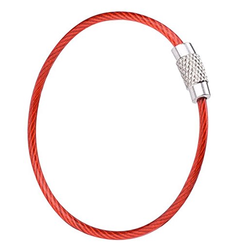 UOOOM 20Stk. Farbige Stahldraht Schlüsselring Edelstahl Draht Schlüsselanhänger aus Drahtseil mit Drehverschluß (10 cm / 4 Zoll, 20 Stück) - 7