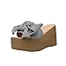 Produktbild Pingtr - Damen Sandalen Pantoletten Hausschuhe,Sommer Frauen Damen Bow Knot Plaid Peep Toe Plattform Wedges Sandale Schuhe Slipper