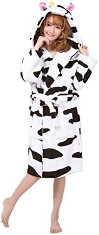 VineCrown Women Girl Bathrobe Towel Hooded Robe Dressing Gown Novelty Plush Animal Cosplay Costume Sleepwear Housecoat Present