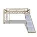 vidaXL Children Loft Bed Natural Colour With Slide Ladder