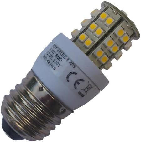 7 x E27 ES 48 SMD LED 3W 210LM Warm White Bulbs (~45W)