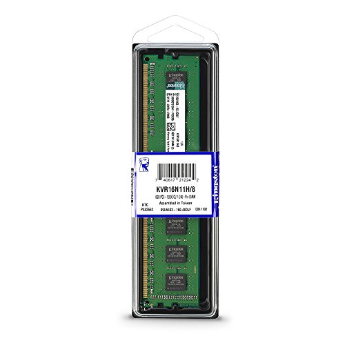 Kingston KVR16N11H/8 - Memoria RAM de 8 GB (1600 MHz DDR3 Non-ECC CL11 DIMM, 240-pin, 1.5V) - Kingston