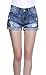 Produktbild iRachel Damen Jeans Short Hotpants Demin Kurze Hose Ripped Loch Hose Denim Shorts Lochjeans