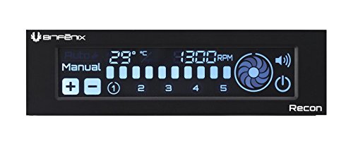 BitFenix Recon Controlador de Velocidad de Ventilador 5 Canales Negro 11,9 cm (4.7