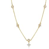 brd jewelry 925 Sterling Silver 18k Gold Plated Minimalist Necklace For Women and Girls, Gifts for Girlfriend, Hallmark & 1 Y