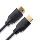 El cable HDMI de marca Basic está construido con múltiples capas de blindaje (capa externa de PVC negro) y conectores chapados en oro de alta calidad, resistentes a la corrosión y 24k para una transferencia óptima de la señal.