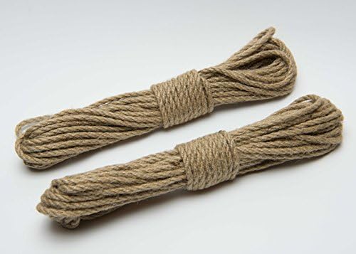 Buttacup 3-Ply 64 Feet / 19.5 Metre (2 x 32 Ft / 9.7 Metre) Jute Rope 4mm String Cord for DIY Arts Crafts Garden and Recycling Decoration Gift Wrapping