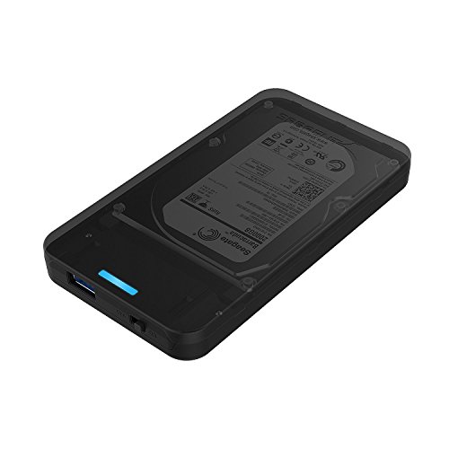 Sabrent 2.5-Inch SATA to USB 3.0 Tool-free External Hard Drive Enclosure [Optimized For SSD, Support UASP SATA III] Black (EC-UASP)