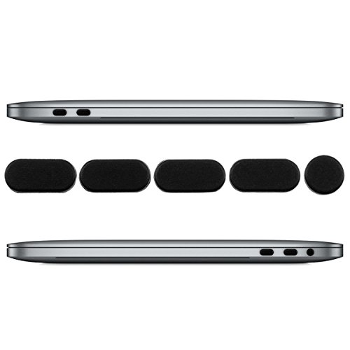 kwmobile 5in1 Set: 5er Staubschutz Set für Apple MacBook Pro 13" / 15" (ab 2016) Touchbar - Staubschutz Stecker Zubehör Dust Plug in Schwarz