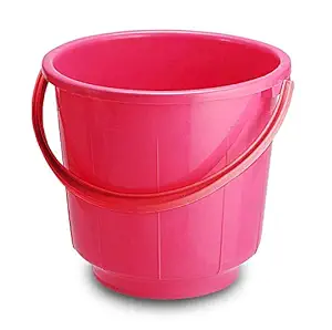 Kuber Industries Unbreakable Strong Plastic Bathroom Bucket 13 Ltr (Pink) -CTKTC042961