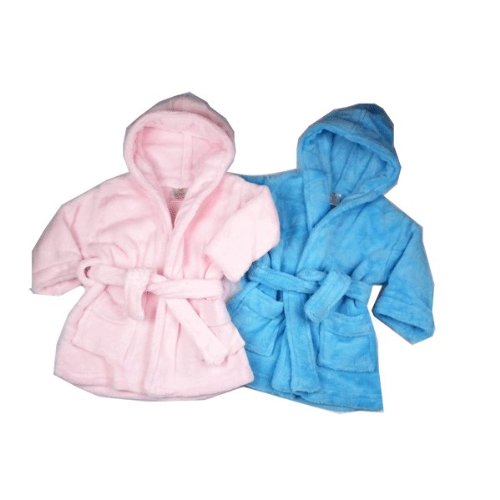 Gorgeously Soft Childs Fleece Dressing Gown By Softtouch - Blue Age 6 -12 Months