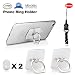 Produktbild Minikiki Telefon Fingerhalter, 2 Packs Telefon Ring Ständer Halter, Smartphone Halter, Telefon Ring Halter, 360 ° Drehung Phone Finger Grip, Telefon Ständer, 1 Lanyard als Bonus, für Telefon, iPad (Silber)