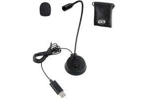iZEN USB PC Microphone, Computer Recording Condenser Cardioid Mic for Laptop, Mac, PS4 - Voice Recording, Podcasting, Skype, YouTube, Gaming microphone USB, Streaming