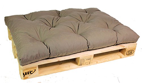 Acolchado para Euro palé, palé acolchado, palé Cojín 120 x 80 x 15 cm, color gris