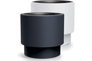 magubo Pflanzkübel Groß Außen - Blumentopf Mit Einsatz, Blumenkübel Aus Kunststoff, Blumentopf Groß Draussen, Übertopf, Blumentopf Groß für Garten und Balkon (MDBHEN, ⌀40 cm Weiß)