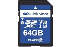 LinkMore 64 GB Scheda SD Fotocamera, Scheda SDXC XV13, UHS-I, U3, V30, Classe 10, Scheda di Memoria Fotocamera, Velocità di Lettura Fino a 100 MB/s, Scrittura Fino a 50 MB/s Scheda di Memoria SD