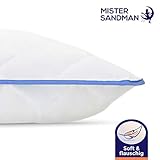 Mister Sandman anschmiegsames Kopfkissen und Nackenkissen - Kissen mit atmungsaktiver Polyester Hohlfaserfüllung und strapazierfähigem Mikrofaser Bezug (40 x 80cm, weiß-blau) Mister Sandman anschmiegsames Kopfkissen und Nackenkissen - Kissen mit atmungsaktiver Polyester Hohlfaserfüllung und strapazierfähigem Mikrofaser Bezug (40 x 80cm, weiß-blau)