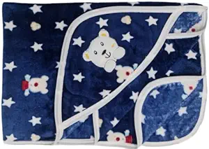 First Kick Baby Blankets Newborn Hooded Soft Wrapper Cum Towel for Baby Boys and Baby Girls Pack of 1